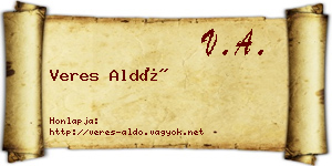 Veres Aldó névjegykártya